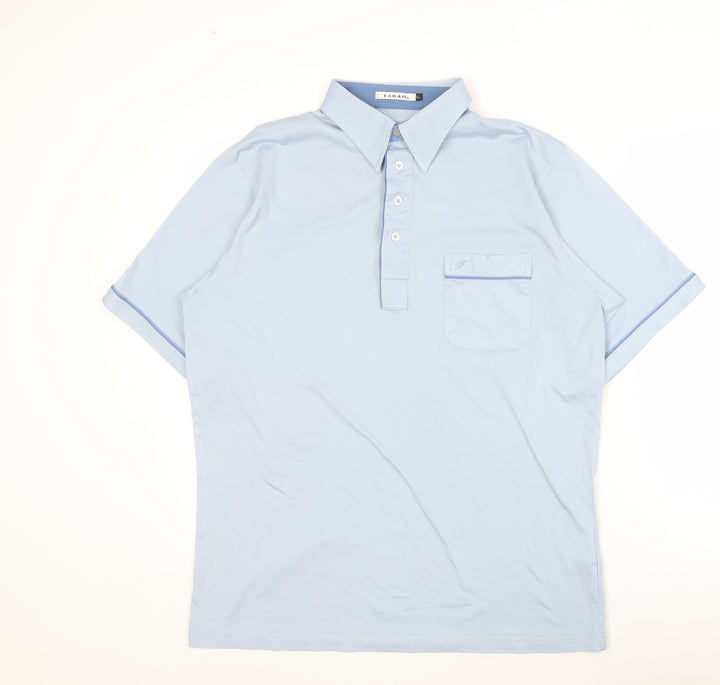 Farah Men's Blue L Polo Shirt - Classic Short Sleeve