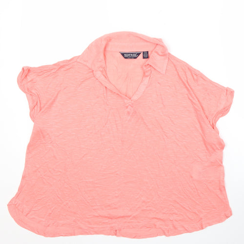 Regatta Women's Pink Collared Top Size 10, Casual Style