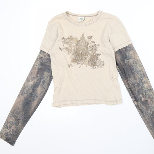 Urban Outfitters Beige Cropped Women's T-Shirt M