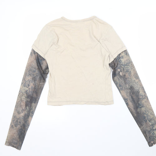 Urban Outfitters Beige Cropped Women's T-Shirt M