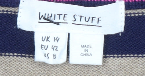 White Stuff Women's Multicoloured Heart Jumper, Size 14