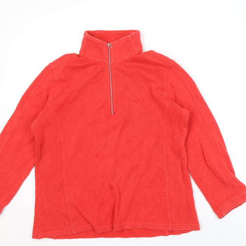 Orvis Men's Red 1/4 Zip Sweatshirt, Size S, Cotton, Embroidered