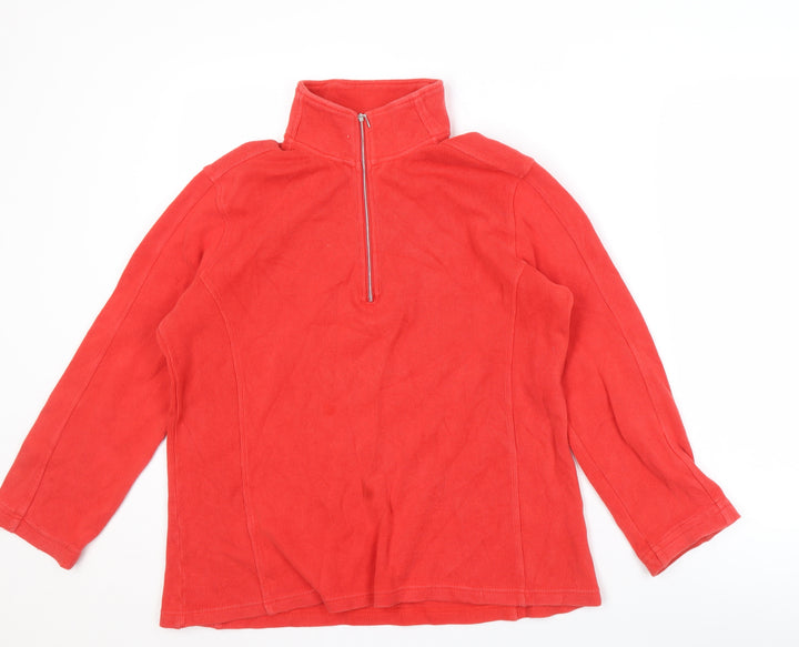 Orvis Men's Red 1/4 Zip Sweatshirt, Size S, Cotton, Embroidered