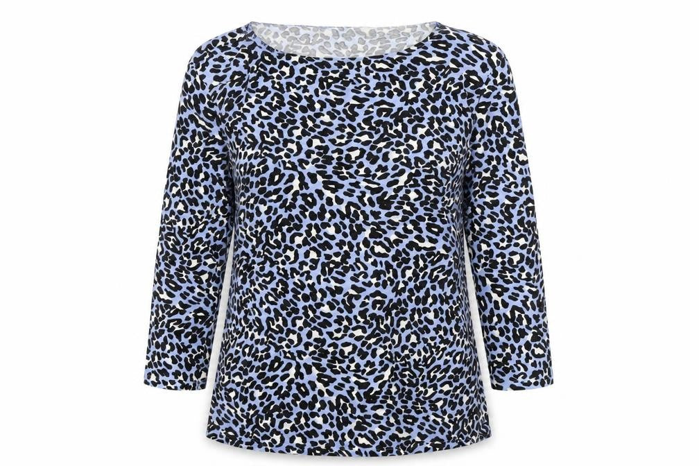 Front view of Marks & Spencer Women's Blue Animal Print Top