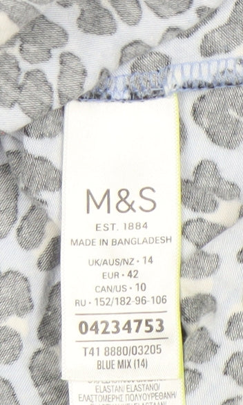 Marks and Spencer Women's Blue Animal Print Top