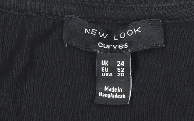 New Look Women's Black Graphic T-Shirt Size 24
