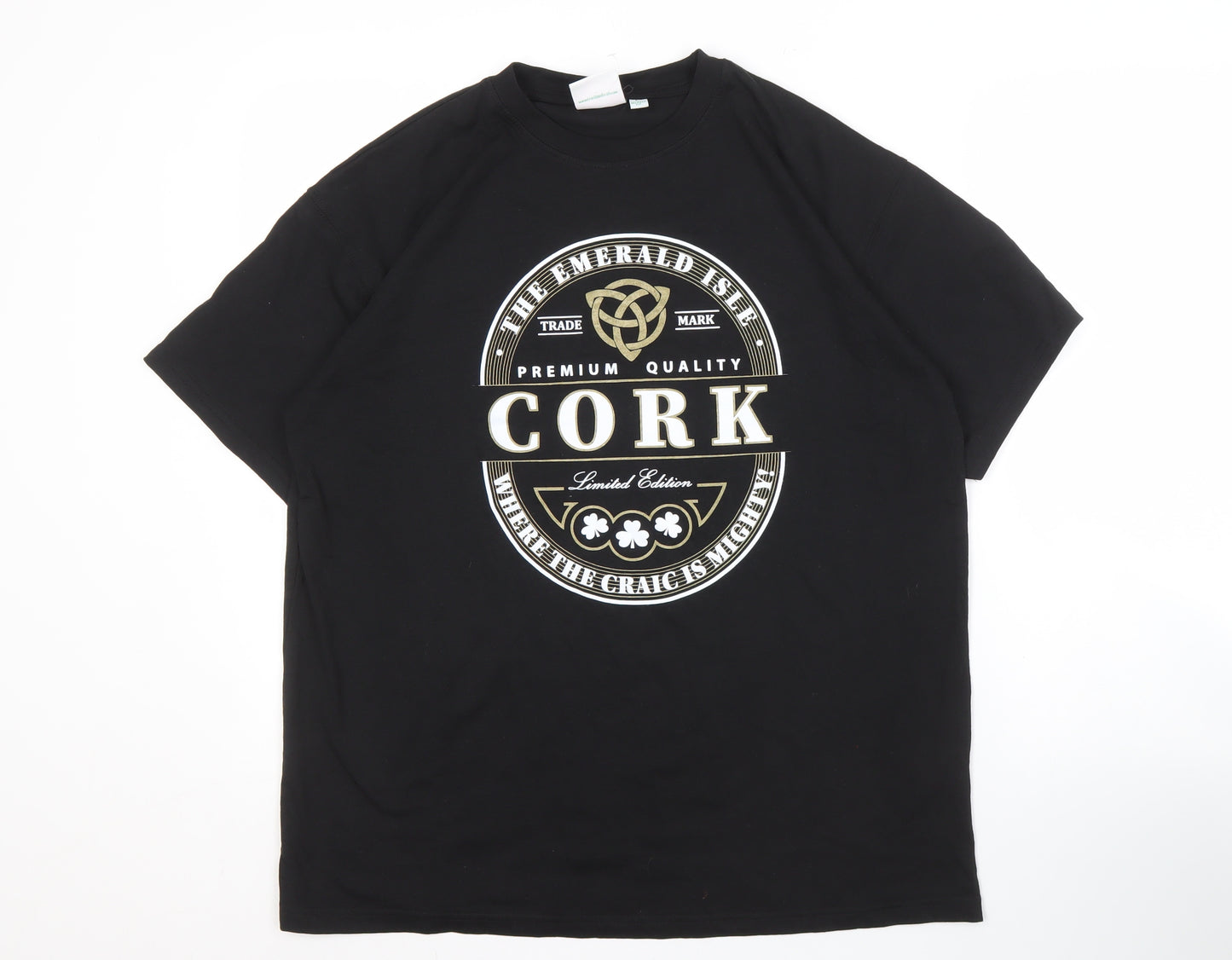 Traditional Craftwear Men's Black T-Shirt L Relaxed Fit