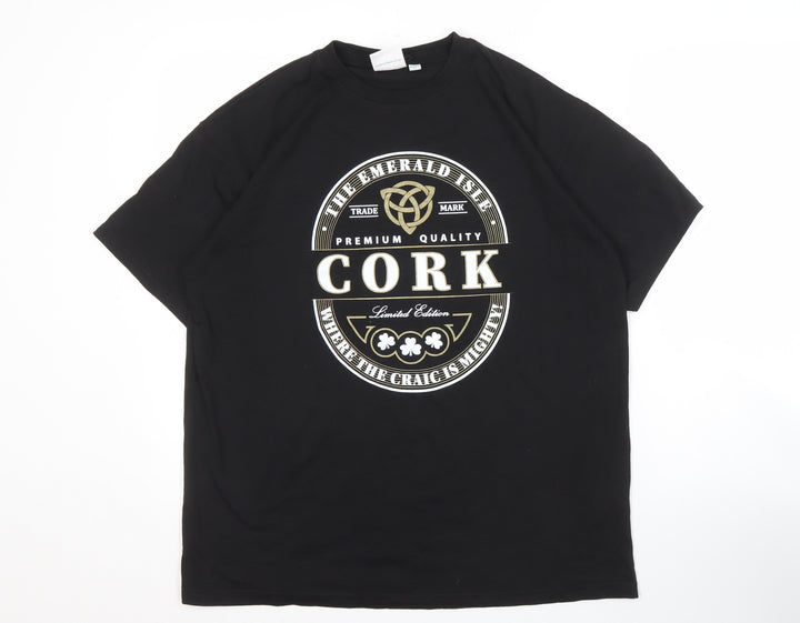 Traditional Craftwear Men's Black T-Shirt L Relaxed Fit