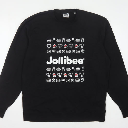Russell Men's Black XL Graphic Print Pullover Sweatshirt