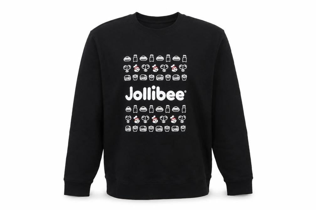 Front view of Russell Men's Black XL Graphic Print Pullover Sweatshirt