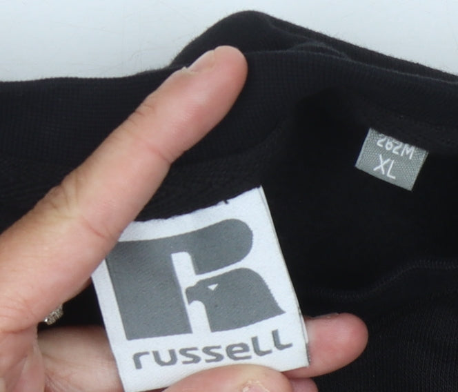 Russell Men's Black XL Graphic Print Pullover Sweatshirt