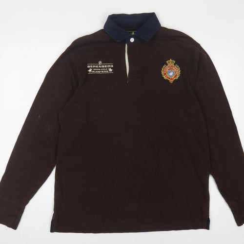 Hackett Men's Brown Graphic Polo, Medium, Rugby Style