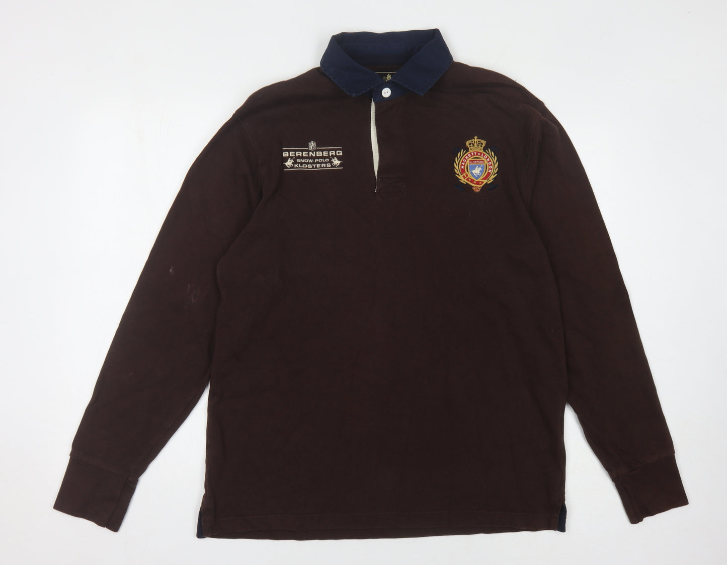 Hackett Men's Brown Graphic Polo, Medium, Rugby Style