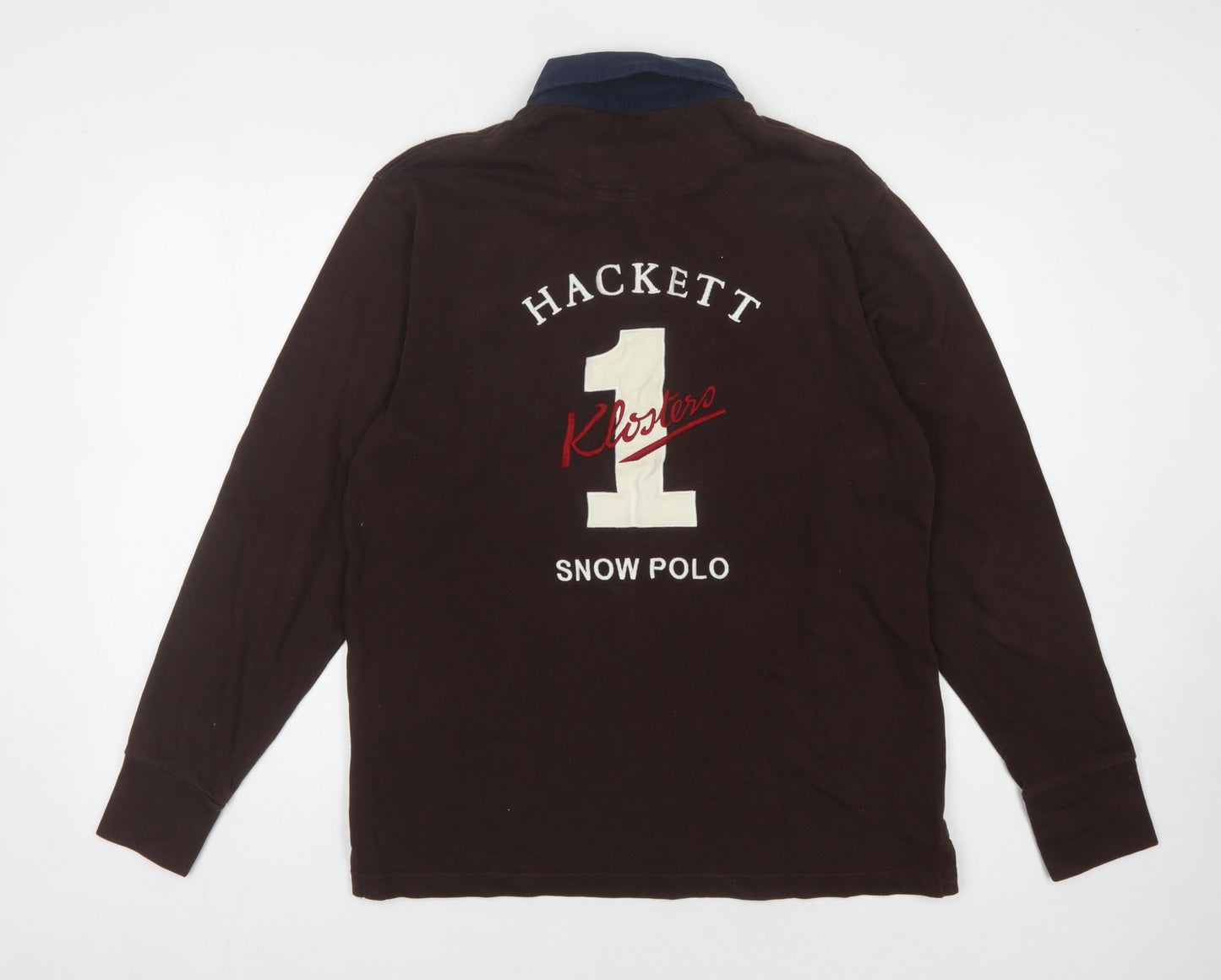 Hackett Men's Brown Graphic Polo, Medium, Rugby Style