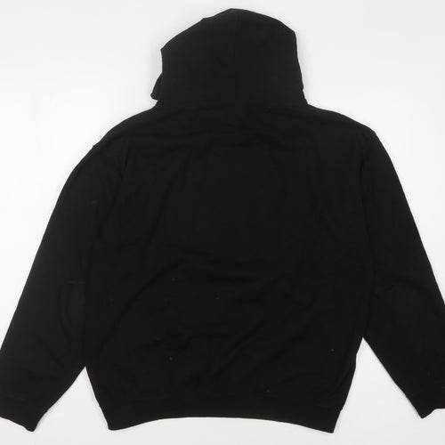 Men's Black Cotton Pullover Hoodie M