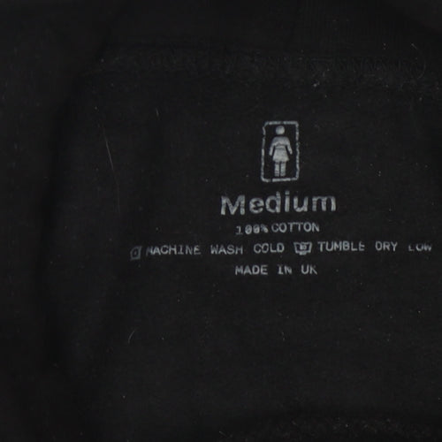 Men's Black Cotton Pullover Hoodie M