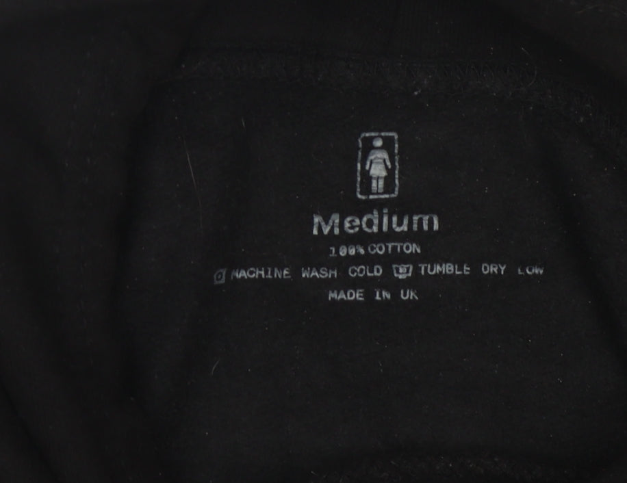 Men's Black Cotton Pullover Hoodie M