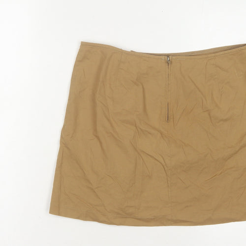 United Colors of Benetton Women's Beige Lace-Up Skirt Size 14