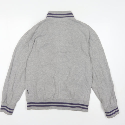 Addict Men's Grey Varsity Jacket, Size S, Casual Style