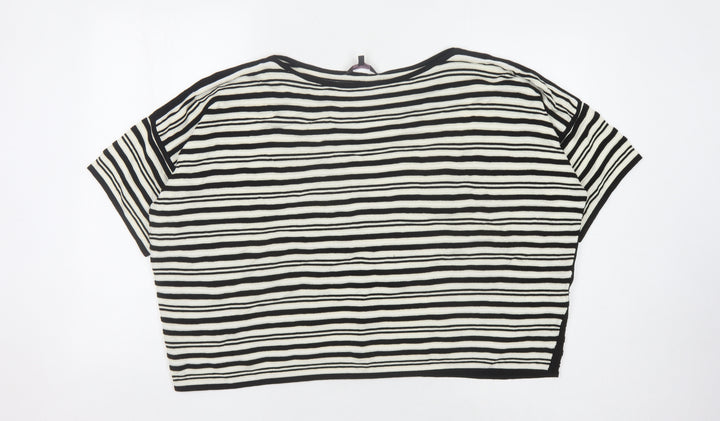 Phase Eight Women's Black Striped Pullover Size 18