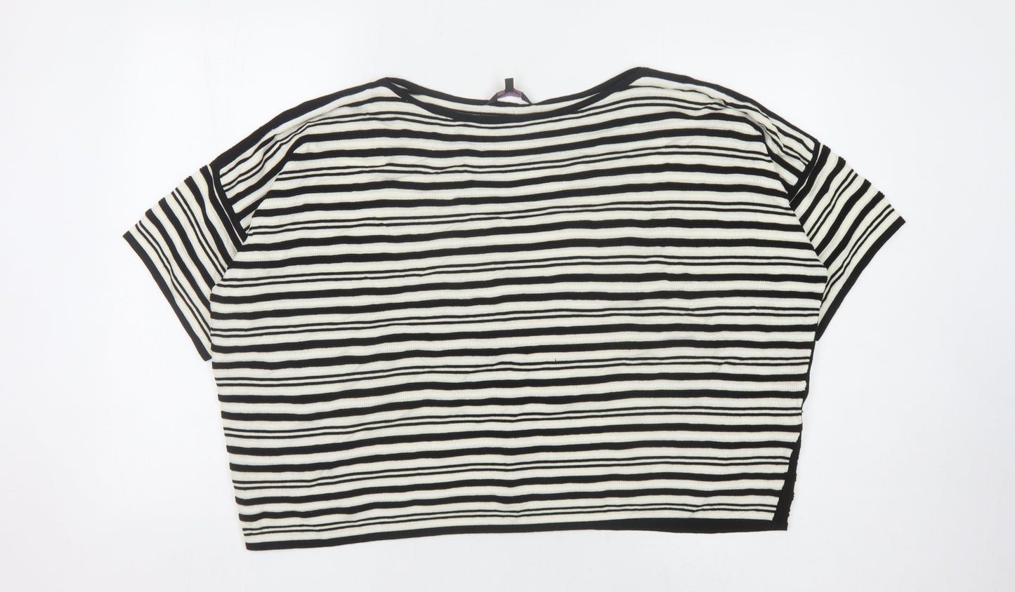 Phase Eight Women's Black Striped Pullover Size 18