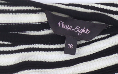 Phase Eight Women's Black Striped Pullover Size 18