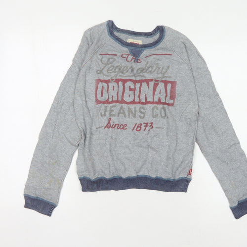 Levi's Boys Grey Pullover Jumper 14 Years, Graphic Print