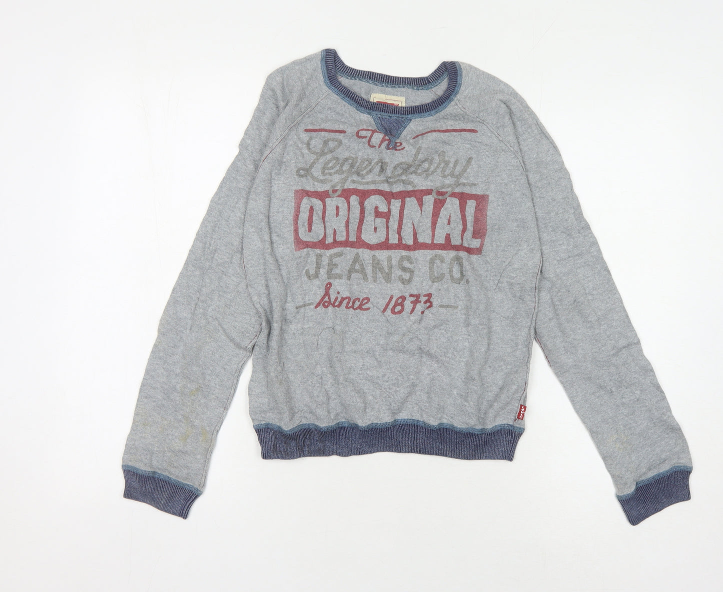 Levi's Boys Grey Pullover Jumper 14 Years, Graphic Print