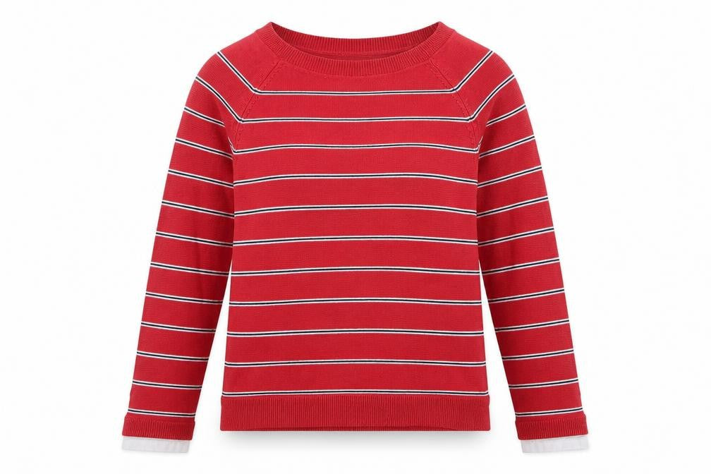 Front view of ESPRIT Women's Red Striped jumper - L