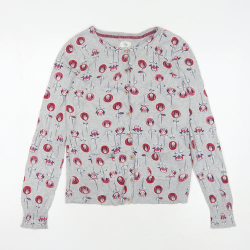 Mantaray Women's Floral Cardigan - Grey, Size 14