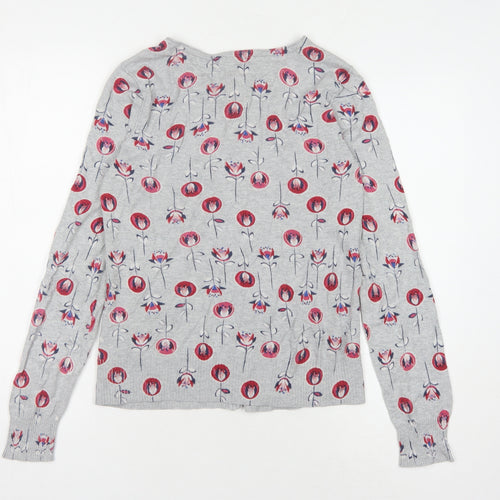 Mantaray Women's Floral Cardigan - Grey, Size 14