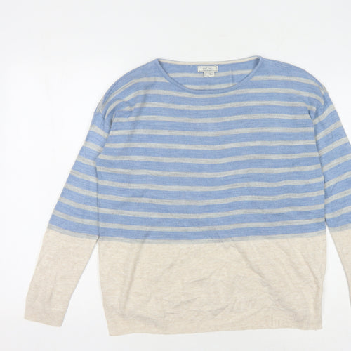 Fat Face Women's Blue Striped Pullover Jumper Size 10