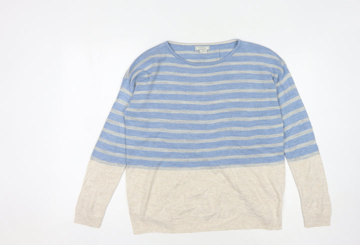 Fat Face Women's Blue Striped Pullover Jumper Size 10