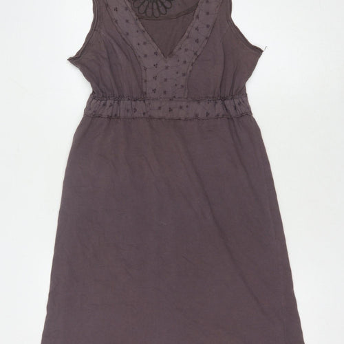 Fat Face Women's Brown A-Line Sleeveless Dress Size 10
