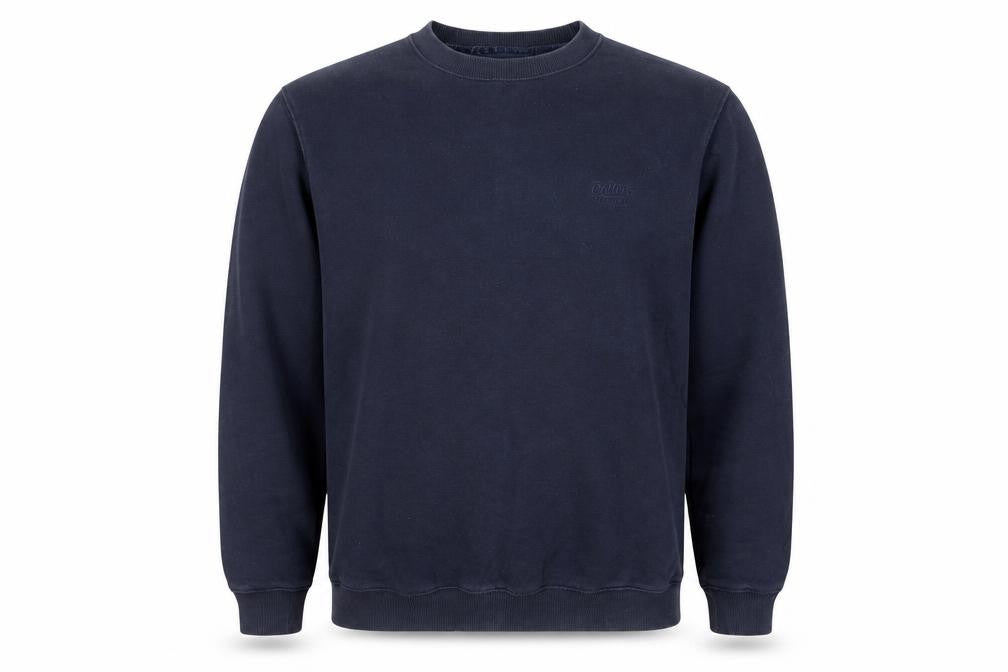 Front view of Cotton Traders Men's Blue Medium Crew Neck Sweatshirt