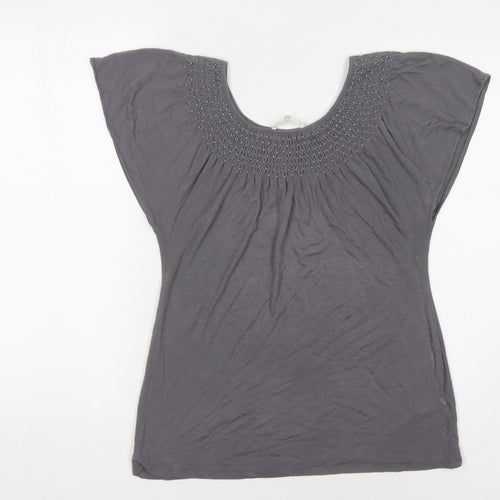 Linea Weekend Women's Grey T-Shirt, Size S, Short Sleeves