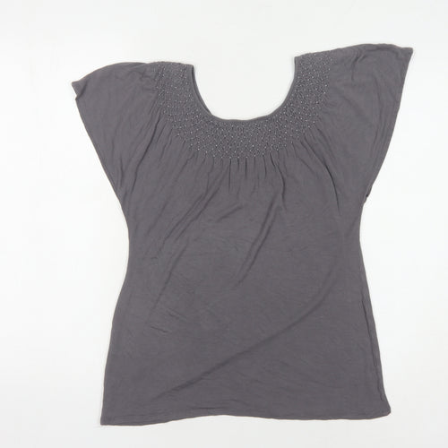 Linea Weekend Women's Grey T-Shirt, Size S, Short Sleeves