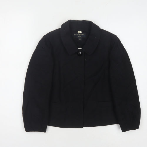 Banana Republic Women's Black Blazer Cotton Wool