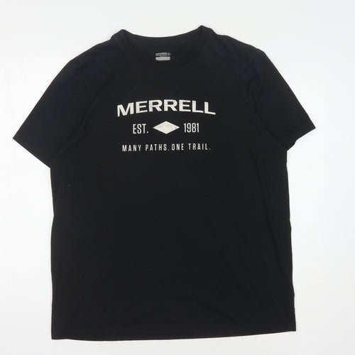 Merrell Men's Black Graphic Logo T-Shirt, Size L, Regular Fit