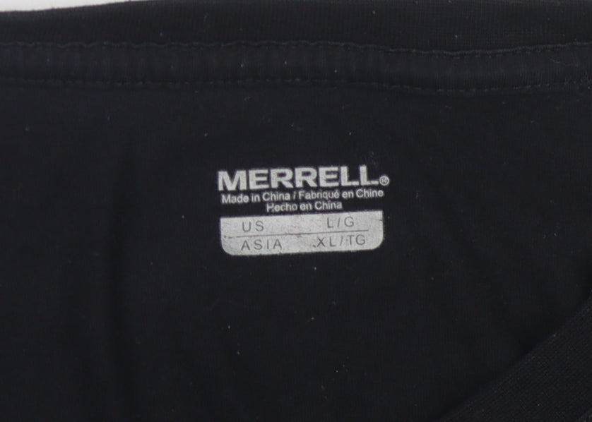 Merrell Men's Black Graphic Logo T-Shirt, Size L, Regular Fit
