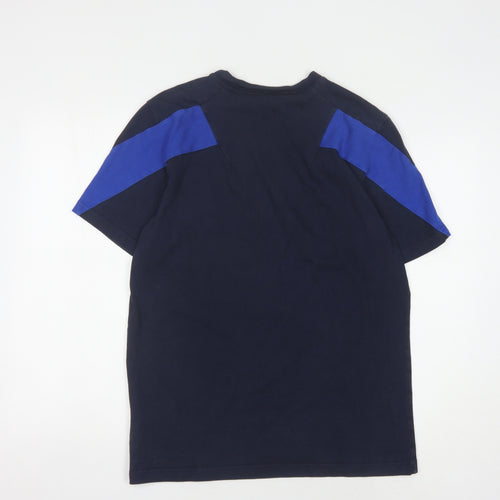 Adidas Men's Blue Crew Neck Logo T-Shirt, Size M