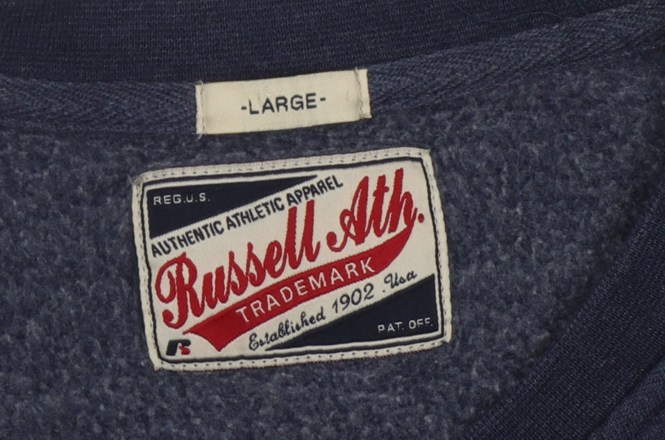 Russell Athletic Unisex Blue L Pullover Sweatshirt