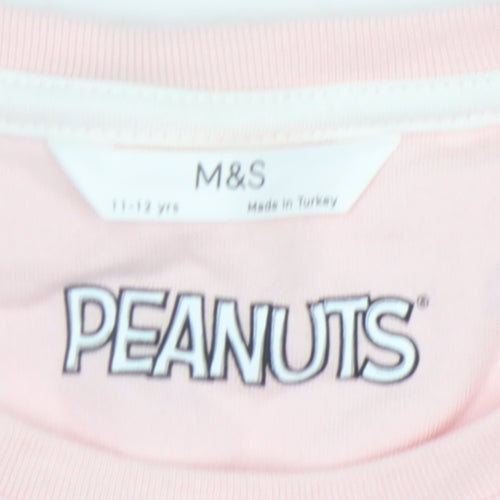 Marks and Spencer Girls' Pink Peanuts Sweatshirt 11-12 Years
