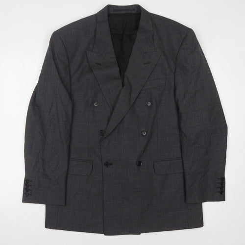 John Foster Men's Grey Double-Breasted Blazer