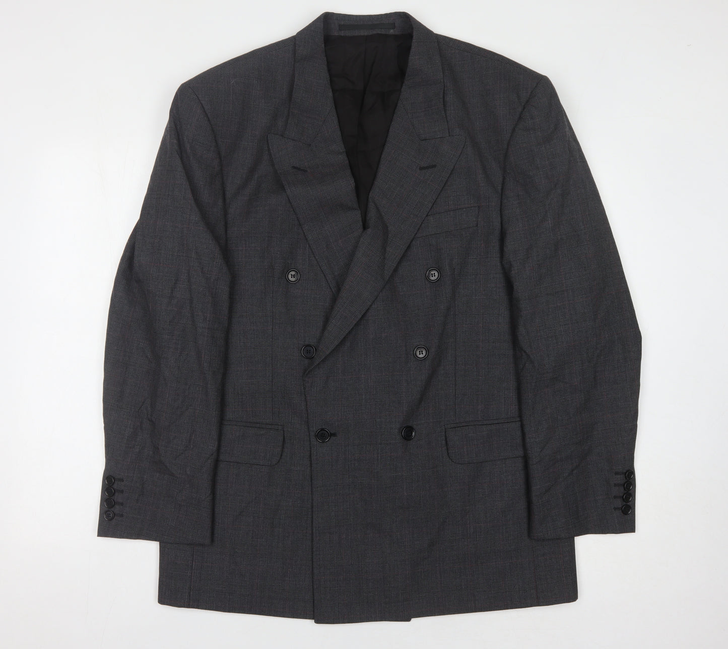 John Foster Men's Grey Double-Breasted Blazer