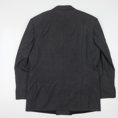John Foster Men's Grey Double-Breasted Blazer