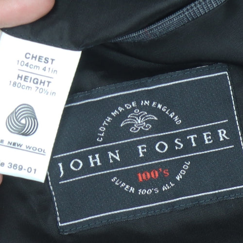John Foster Men's Grey Double-Breasted Blazer