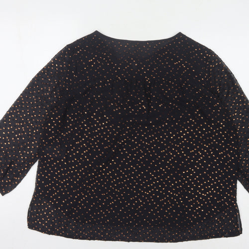 Hush Women's Black V-Neck Blouse Size 8 Polyester
