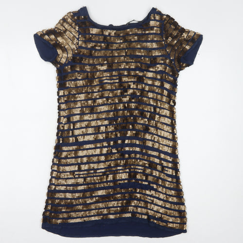 French Connection Women's Short Striped Sequin Dress Size 8