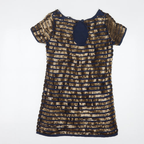 French Connection Women's Short Striped Sequin Dress Size 8